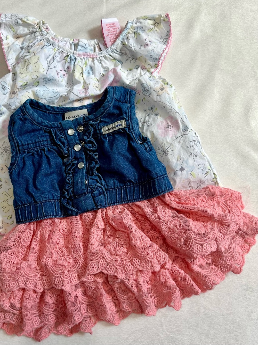 Tommy Bahama and Calvin Klein Baby Girl Dress Bundle3-6 months EUC